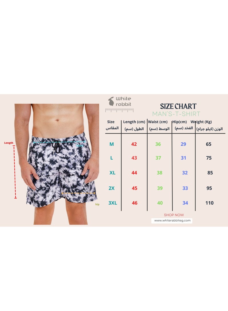 WHITE RABBIT Printed swim shorts with side pockets - Image 5
