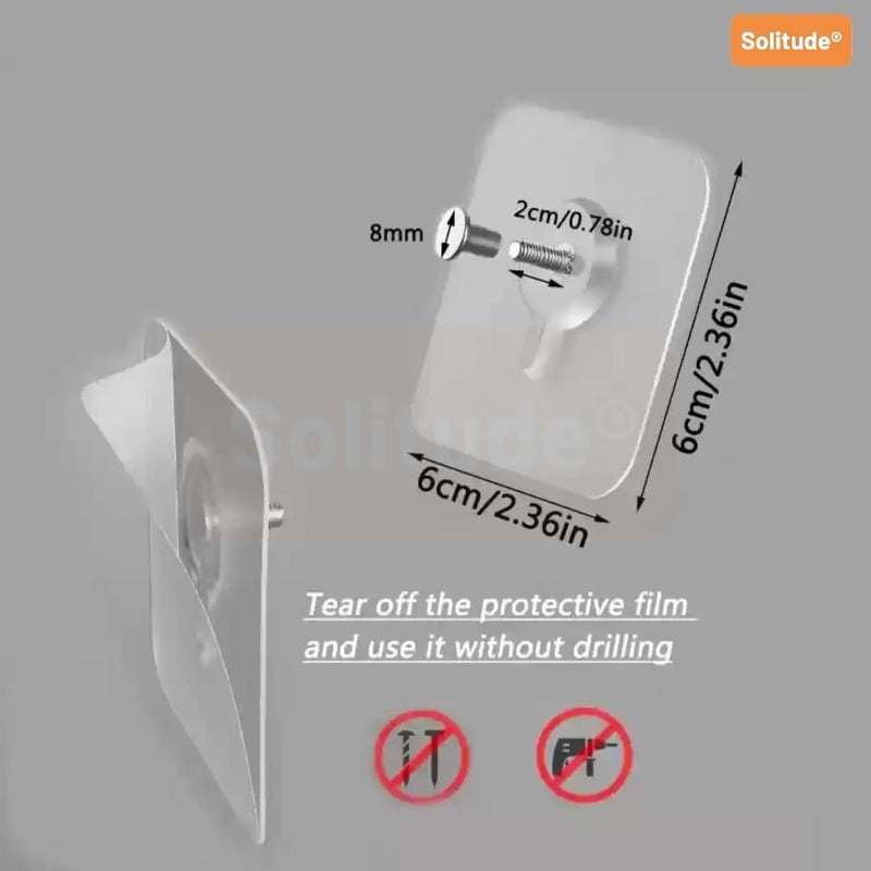 Solitude 10PCS Self Adhesive Wall Picture Photo Frame Clock Hangers Without Nails Wall Hooks Heavy Duty Strong Nail Free Wall Hook for Hanging Photo Frame/Wall Clock/Kitchen Accessories Items - Image 4