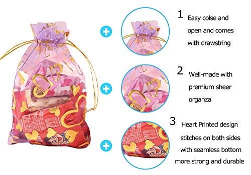 Stratalife Organza Bags 4x6 Mesh Bags with Drawstring Small Pouches for Jewelry Wedding Party Favors Candy Gift 100PCS Lilac Purple - Image 2