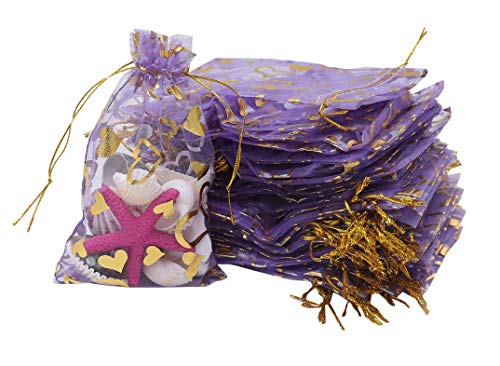 Stratalife Organza Bags 4x6 Mesh Bags with Drawstring Small Pouches for Jewelry Wedding Party Favors Candy Gift 100PCS Lilac Purple - Image 1