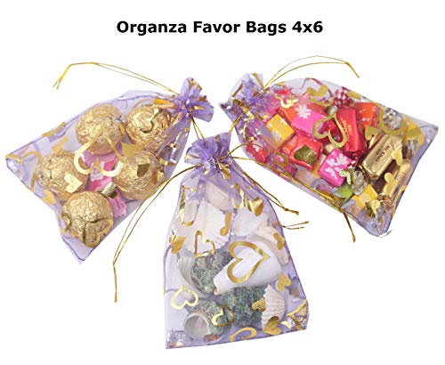 Stratalife Organza Bags 4x6 Mesh Bags with Drawstring Small Pouches for Jewelry Wedding Party Favors Candy Gift 100PCS Lilac Purple - Image 4