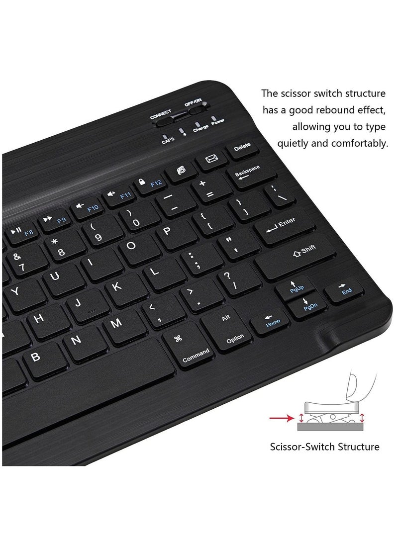 ELTRAZONE Ultra-Slim Bluetooth Keyboard and Mouse Combo Rechargeable Portable Wireless Keyboard Mouse Set for Apple iPad iPhone iOS 13 and Above Samsung Tablet Phone (Black) - Image 4
