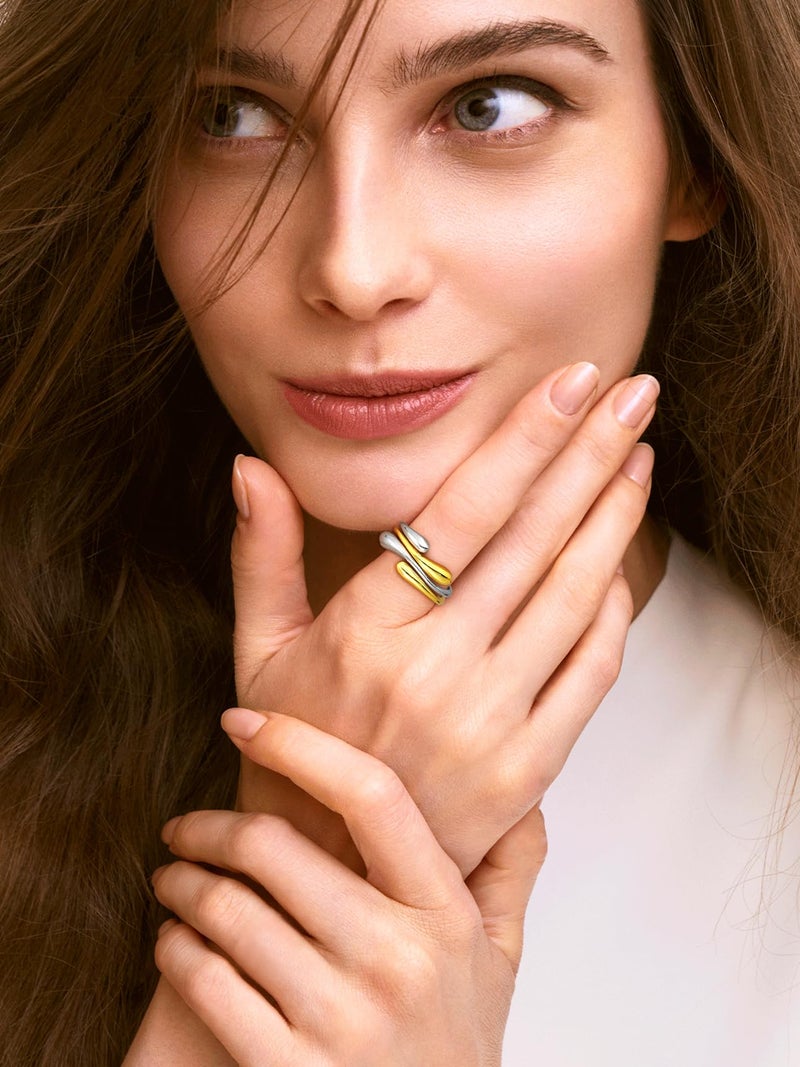 Bestyle Silver Ring for Women - 925 Sterling Silver Finger Wrap Teardrop Rings Minimalist Adjustable Open Rings for Women Simple Women Stacking Band Ring - Image 5