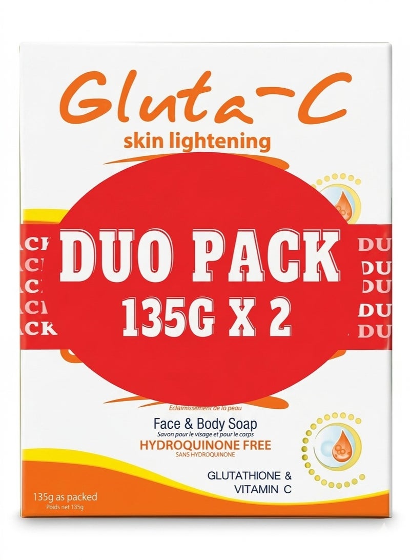 GLUTA C Skin Lightening Face And Body Soap 135g*2 - Image 1