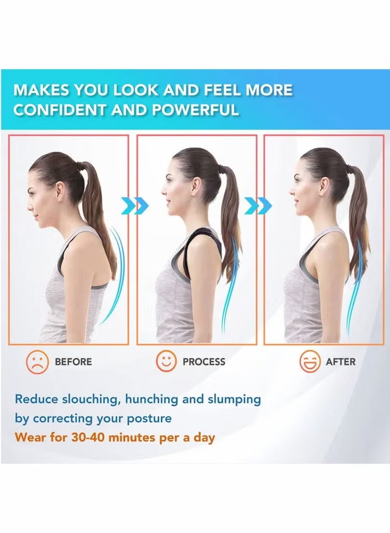 Adjustable Posture Corrector Back Support Brace Belt Back Posture Corrector for Men and Women Providing Shoulder Neck Back Pain Relief - Image 2