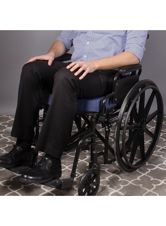 DMI Comfort Contoured Foam Coccyx Seat Cushion for Sciatica Back Pain with Supportive Hard Board Removable Insert for Chair or Wheelchair , Navy - Image 5
