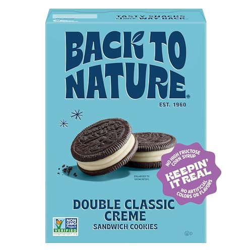 Back to Nature Double Creme Sandwich Cookies, Plant-Based, Non-GMO, Plant-Based, Made with Wheat Flour, Snack Happy, 8.25 oz Box - Image 1