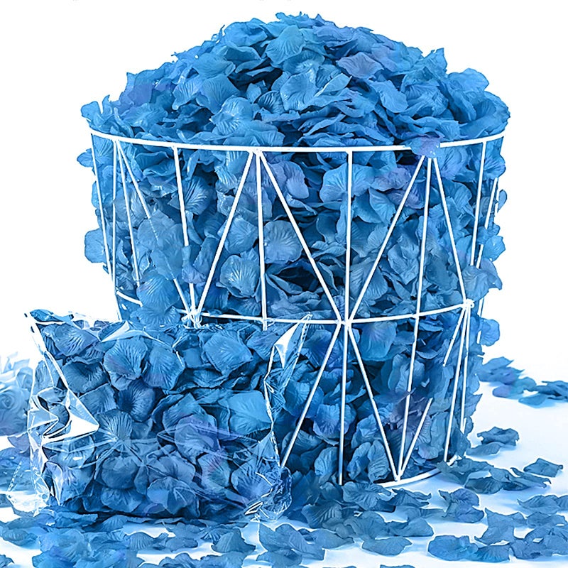 Neo LOONS 1000 Pcs Artificial Silk Rose Petals Decoration Wedding Party Color Blue - Image 2