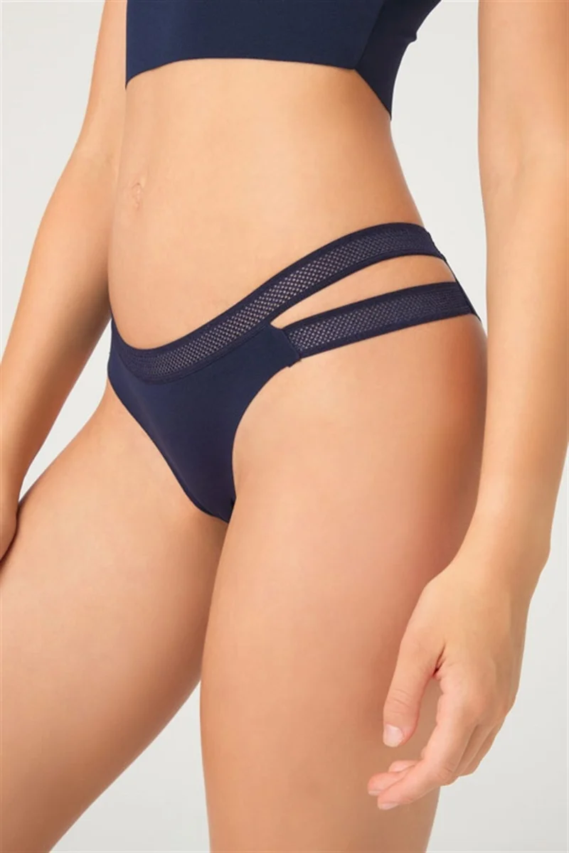 كوتن هيل Double Mesh Elastic Laser Cut Brazilian Panties 3 Pack - 5