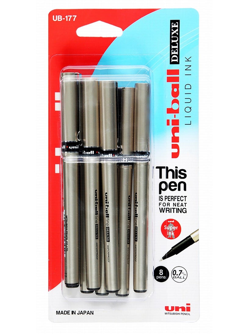 Uniball 8-Piece Deluxe Liquid Ink Rollerball Pen Set - Image 1