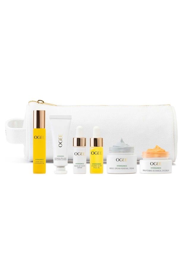 OGEE Discovery Set - Skincare Gift Set - Best-Sellers in Travel-Friendly Sizes - Includes Hyaluronic Acid Serum, Brightening Eye Balm & More - Image 1