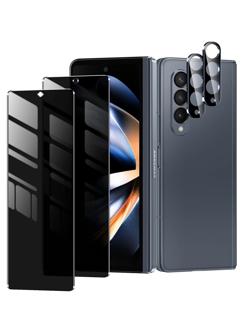 general 2+2Pack for Galaxy Z Fold 4 Privacy Screen Protector and Tempered Glass Camera Lens Protector Anti-Scratch No Bubbles Anti-Spy - Image 1