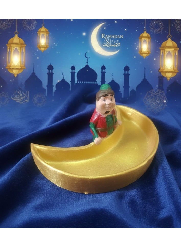 Ramadan porcelain dessert and nut dish, crescent shape, size: 20*8 cm