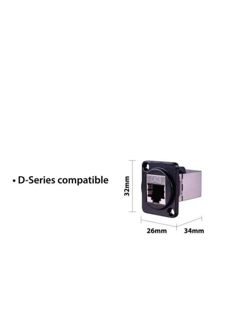 DKURVE D-Type RJ45-CAT6 Shielded Ethernet Panel Mount Socket, CAT5E Compatible - Image 2