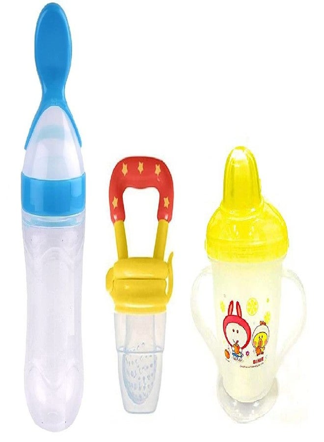 Lappu Baby Rice Paste Food Feeder with Baby Fruit Nibbler & Baby Spout Sipper Cup (Combo Super Saver Pack) (Multi.6) - Image 1