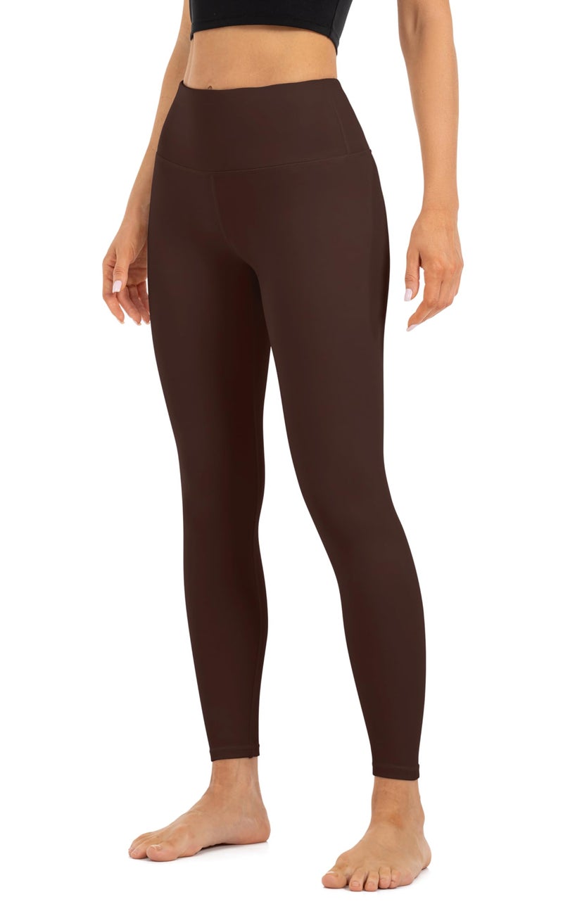 HEGALY High Waisted Leggings for Women Tummy Control Yoga Pants Workout Leggings Ultra Soft No See Through Dark Brown - Image 1
