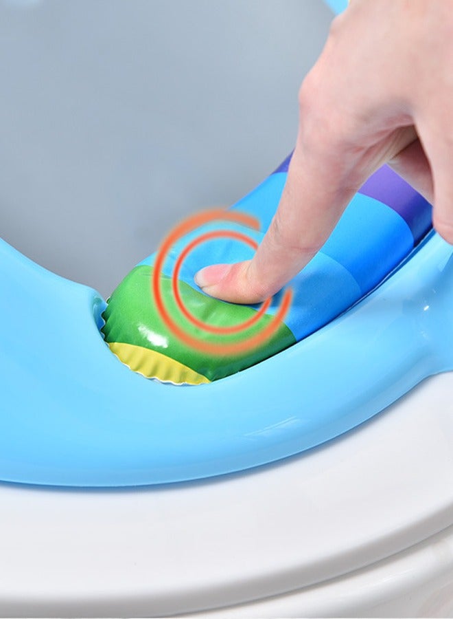 Baby Potty Training Seat for Boys and Girls With Handles, Fits Round & Oval Toilets, Non-Slip with Splash Guard, Child Kids Potty Seat Toilet Seat Attachment, Safe Guard Non-Slip Rubber Rim, Child Toilet Seat, Baby Toilet Reducers, Child Toilet Seat with Armrest, for Ages 18 Months and Up Baby Boys Girls Toddlers Kids Infants - Image 4