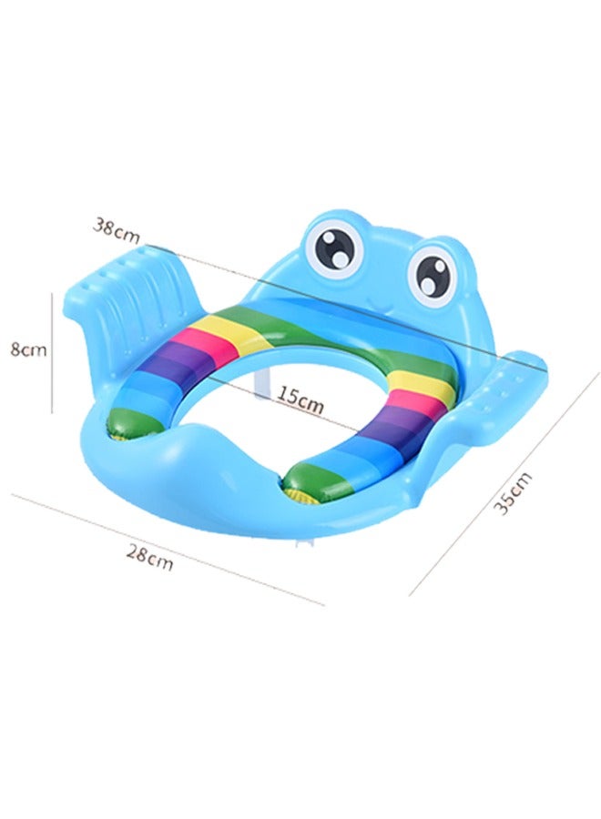 Baby Potty Training Seat for Boys and Girls With Handles, Fits Round & Oval Toilets, Non-Slip with Splash Guard, Child Kids Potty Seat Toilet Seat Attachment, Safe Guard Non-Slip Rubber Rim, Child Toilet Seat, Baby Toilet Reducers, Child Toilet Seat with Armrest, for Ages 18 Months and Up Baby Boys Girls Toddlers Kids Infants - Image 2
