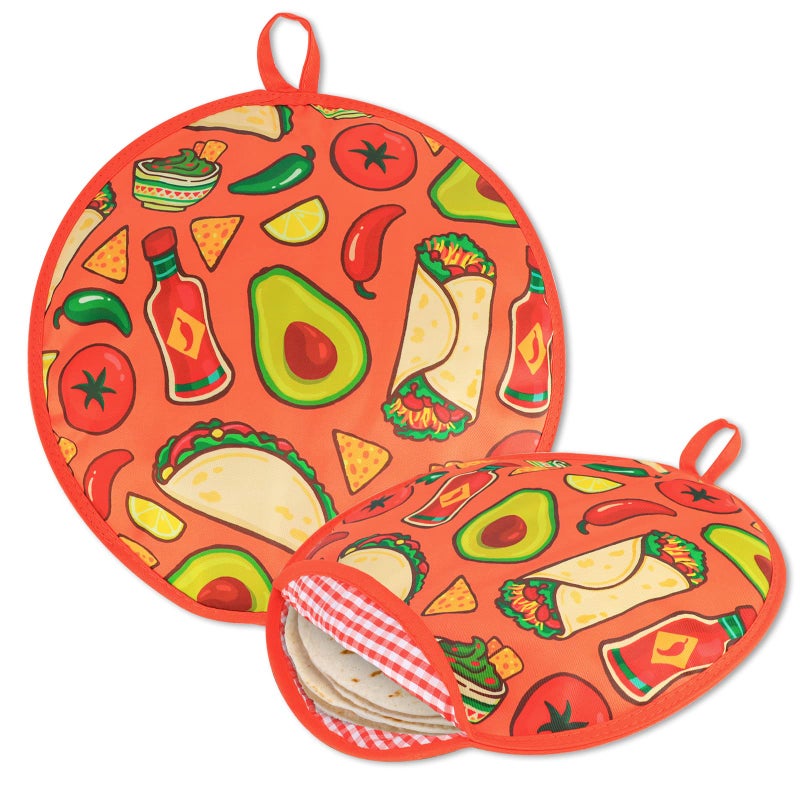 ZKOO Tortilla Warmer Pouch 12-Inch, Insulated Tortilla Holder -Microwavable Use Fabric Bag to Keep Food Warm.Ideal for Tortillas & Breads! (1, Black) - Image 1
