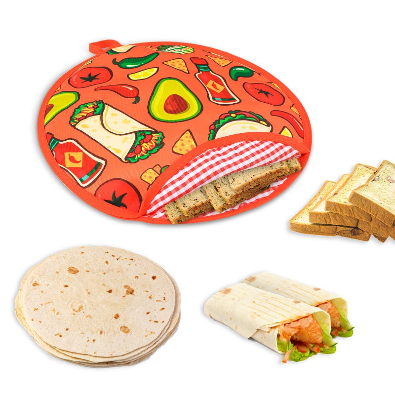 ZKOO Tortilla Warmer Pouch 12-Inch, Insulated Tortilla Holder -Microwavable Use Fabric Bag to Keep Food Warm.Ideal for Tortillas & Breads! (1, Black) - Image 3
