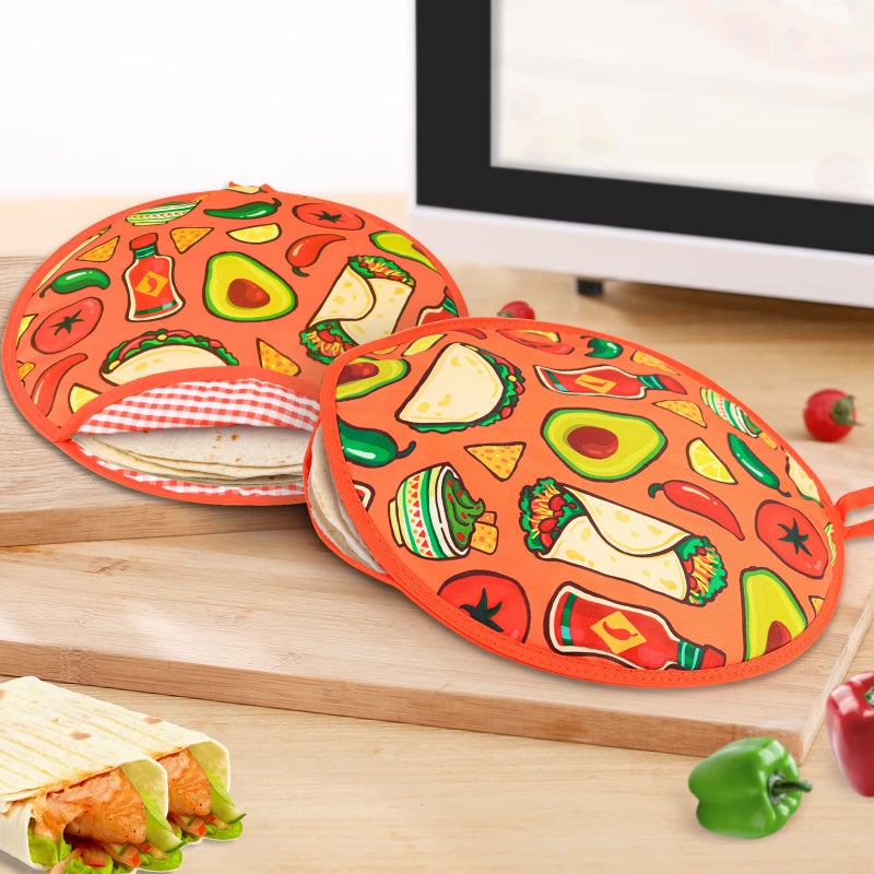 ZKOO Tortilla Warmer Pouch 12-Inch, Insulated Tortilla Holder -Microwavable Use Fabric Bag to Keep Food Warm.Ideal for Tortillas & Breads! (1, Black) - Image 2