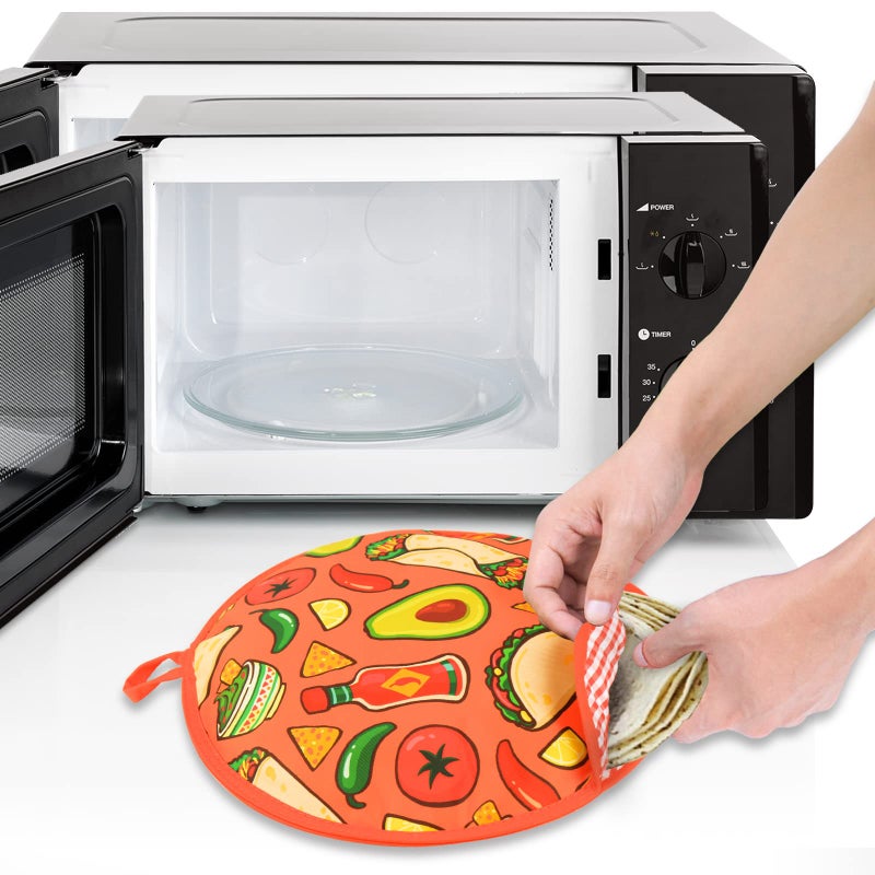 ZKOO Tortilla Warmer Pouch 12-Inch, Insulated Tortilla Holder -Microwavable Use Fabric Bag to Keep Food Warm.Ideal for Tortillas & Breads! (1, Black) - Image 5