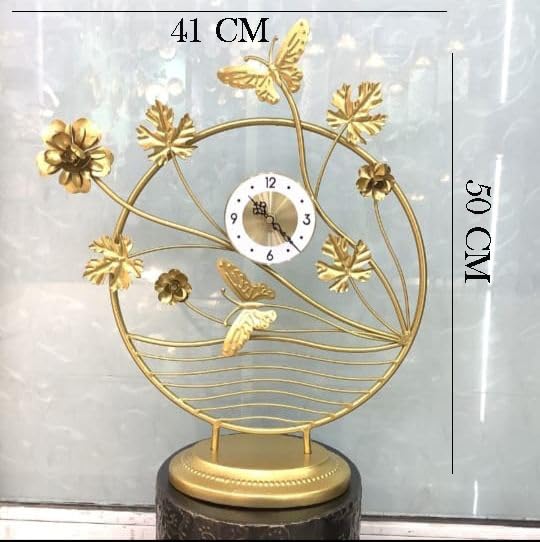 NYTRYD NYTRYD Metal Table Clock Silent NonTicking Shelf Desk Top Clock Battery Operated Home Decor for Butterfly Decoration Desk Clock Desktop Countertop NY09  - Image 2