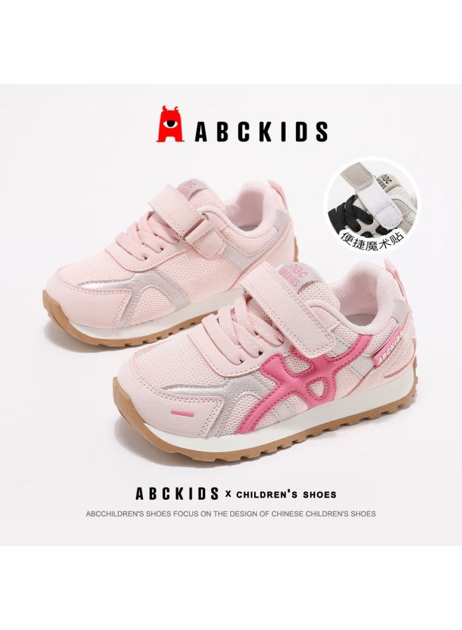 Abc Kids Autumn Kids Running Shoes Boys And Girls Student Breathable Mesh Casual Sneakers Rose/pink Size 35 - Image 1