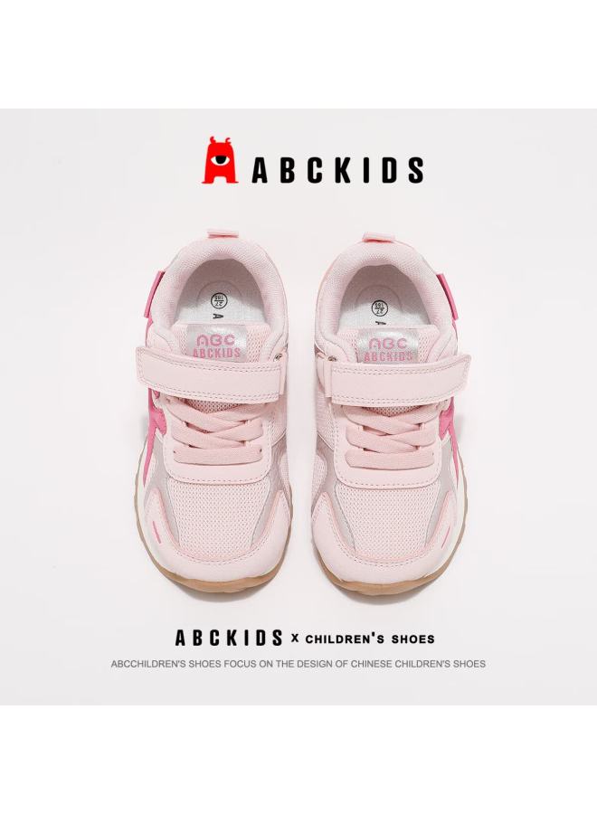Abc Kids Autumn Kids Running Shoes Boys And Girls Student Breathable Mesh Casual Sneakers Rose/pink Size 35 - Image 3