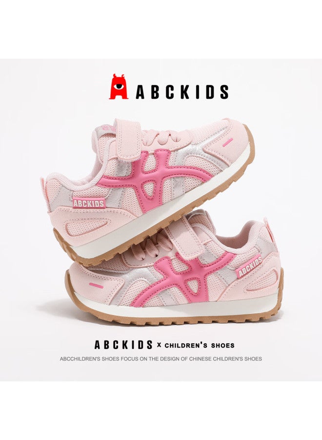 Abc Kids Autumn Kids Running Shoes Boys And Girls Student Breathable Mesh Casual Sneakers Rose/pink Size 35 - Image 2