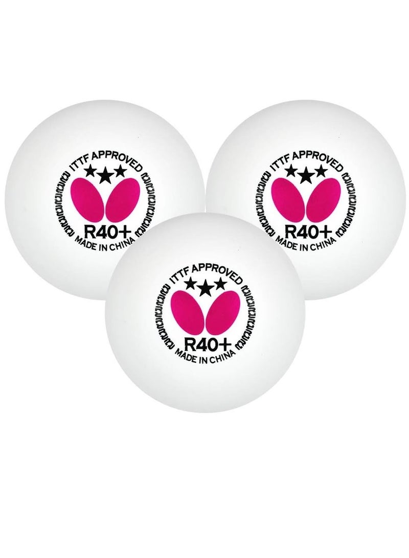 باترفلاي كرات تنس الطاولة Butterfly Three Star R40+ (علبة من 3 كرات) 4906901203181 - مضارب تنس بادل ممتازة للأداء والمتانة والاستخدام اليومي - Image 3