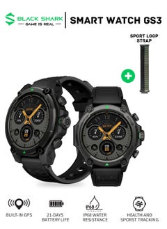 BLACK SHARK Ultra Strong Smartwatch With 1.43-inch Display, Built-in GPS, 100 Sports Modes, 21-Days Battery Life,Health Monitoring & IP68 Water Resistance  GS3 - Black  - Image 1