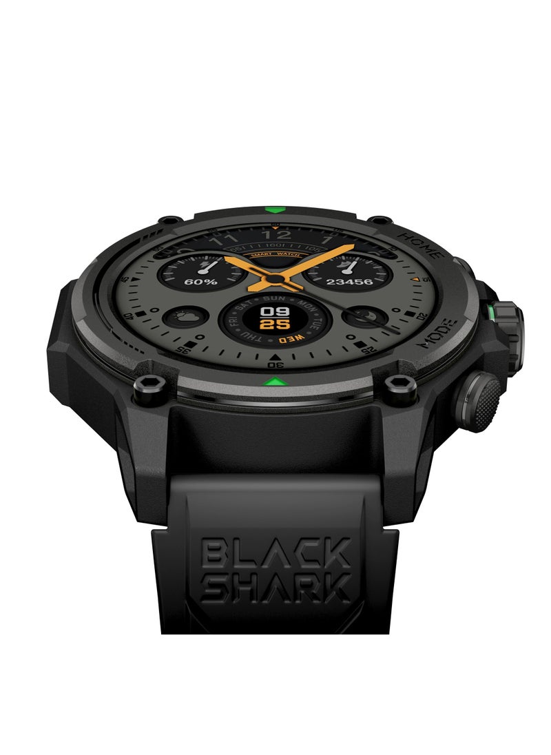 BLACK SHARK - Ultra Strong Smartwatch With 1.43-inch Display, Built-in GPS, 100 Sports Modes, 21-Days Battery Life,Health Monitoring & IP68 Water Resistance  GS3 - Black - Image 1