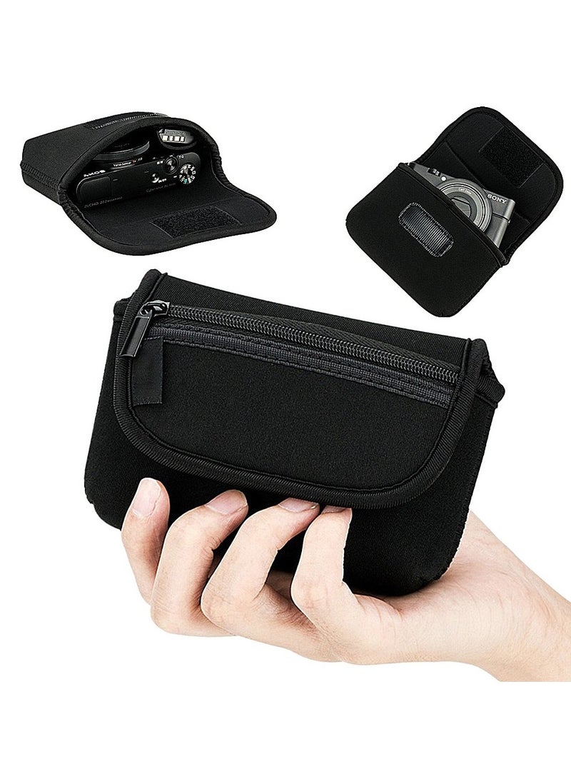 SYOSI حافظة كاميرا رقمية مدمجة من النيوبرين، حقيبة سفر لكاميرات سوني وكانون المدمجة، غلاف واقي ناعم للكاميرا الرقمية والإكسسوارات، مثالية للسفر والاستخدام اليومي - Image 1