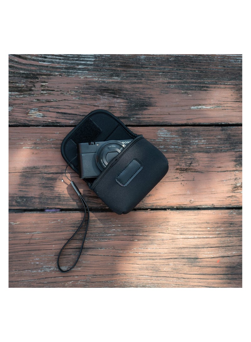 SYOSI حافظة كاميرا رقمية مدمجة من النيوبرين، حقيبة سفر لكاميرات سوني وكانون المدمجة، غلاف واقي ناعم للكاميرا الرقمية والإكسسوارات، مثالية للسفر والاستخدام اليومي - Image 2