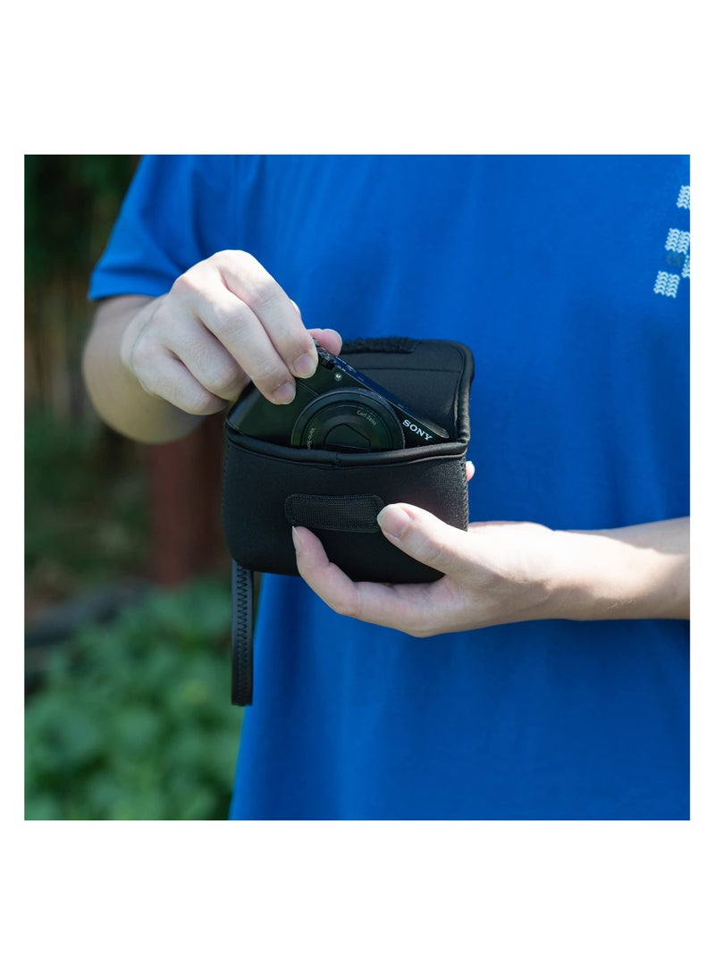 SYOSI حافظة كاميرا رقمية مدمجة من النيوبرين، حقيبة سفر لكاميرات سوني وكانون المدمجة، غلاف واقي ناعم للكاميرا الرقمية والإكسسوارات، مثالية للسفر والاستخدام اليومي - Image 3