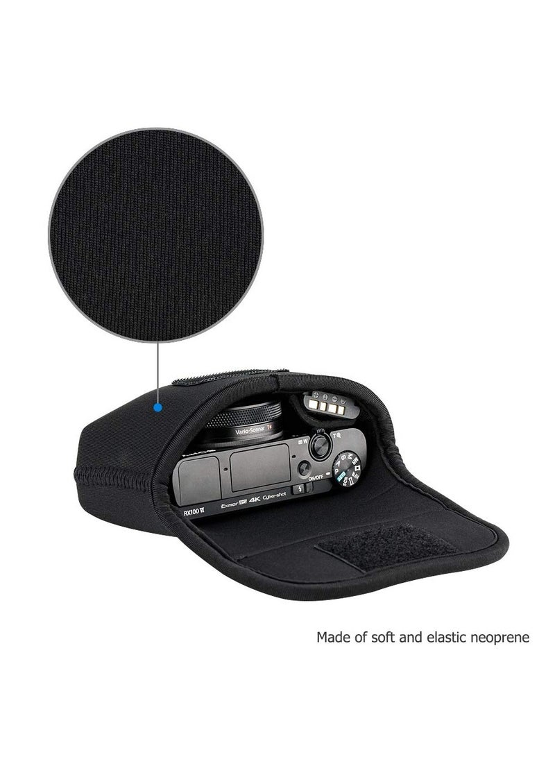 SYOSI حافظة كاميرا رقمية مدمجة من النيوبرين، حقيبة سفر لكاميرات سوني وكانون المدمجة، غلاف واقي ناعم للكاميرا الرقمية والإكسسوارات، مثالية للسفر والاستخدام اليومي - Image 4
