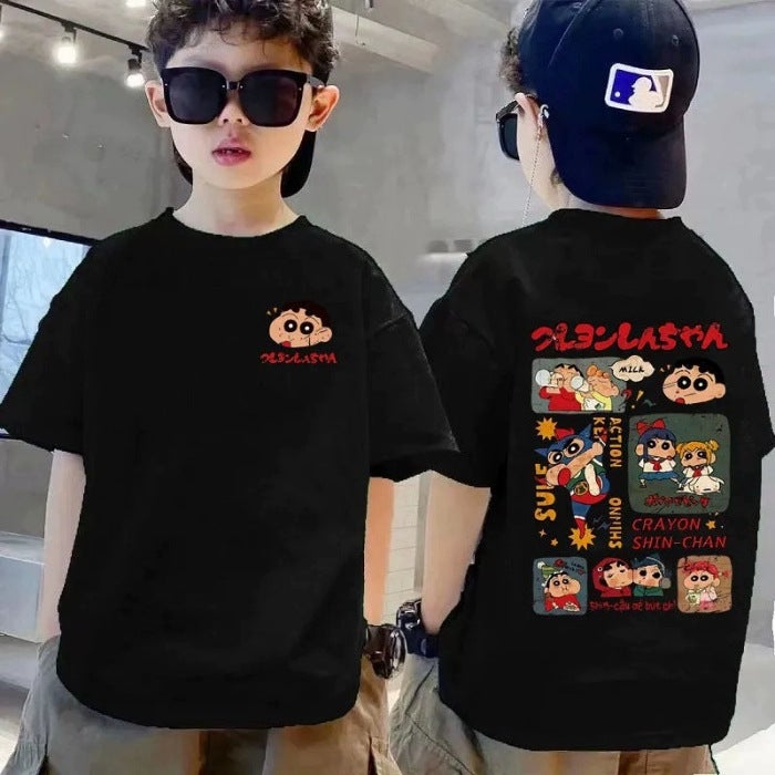 100% Cotton Children's Wear Boys Short-sleeved T-shirt Summer New Korean Style Loose Half-sleeved Trendy Top - Image 1