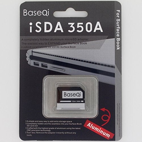 BASEQI Aluminum MicroSD Adapter for Microsoft Surface Book 13.5" (Model-350A) - Add up to 1TB of extra storage space - Image 2