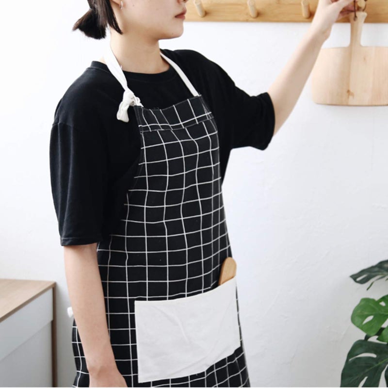 pepplo® Aprons,3 Pack Cotton Linen Adjustable Aprons with 1 Pockets Cooking Kitchen Aprons for Men Women, Color May Vary - Image 2
