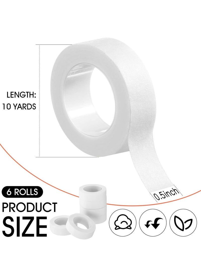 Excefore 6 Rolls Flexible Skin Tape Breathable Nose Tape Self Adhesive Gauze Tape for Wound Injuries Swelling Sports, 0.5 Inch x 10 Yards (White) - Image 4