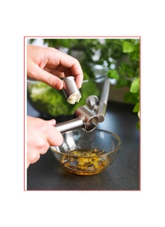 koncis Premium Garlic Press, Garlic Mincer Set with Silicone Roller Peeler & Cleaning Brush, Easy to Squeeze and Clean, Rust Proof & Dishwasher Safe, Professional Efficient Ginger Crusher  - Image 2