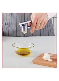 koncis Premium Garlic Press, Garlic Mincer Set with Silicone Roller Peeler & Cleaning Brush, Easy to Squeeze and Clean, Rust Proof & Dishwasher Safe, Professional Efficient Ginger Crusher  - Image 3
