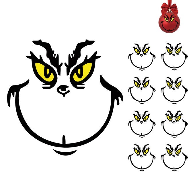 10 PCS CHRISTMAS DECORATIONS STICKERS FOR ORNAMENTS VINYL DECALS FOR DIY FACE STICKERS WATERPROOF DECALS FOR HOME PROJECT PARTY 33 IN