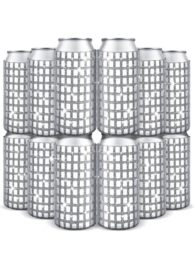 Yoande 12 Pcs Disco Party Supplies Disco Ball Can Sleeves Retro 70s 80s Theme 12 oz Drink Sleeves Disco Ball Party Table Decorations for Disco Wedding Party Picnic Travel (5.1''x3.8'') - Image 1