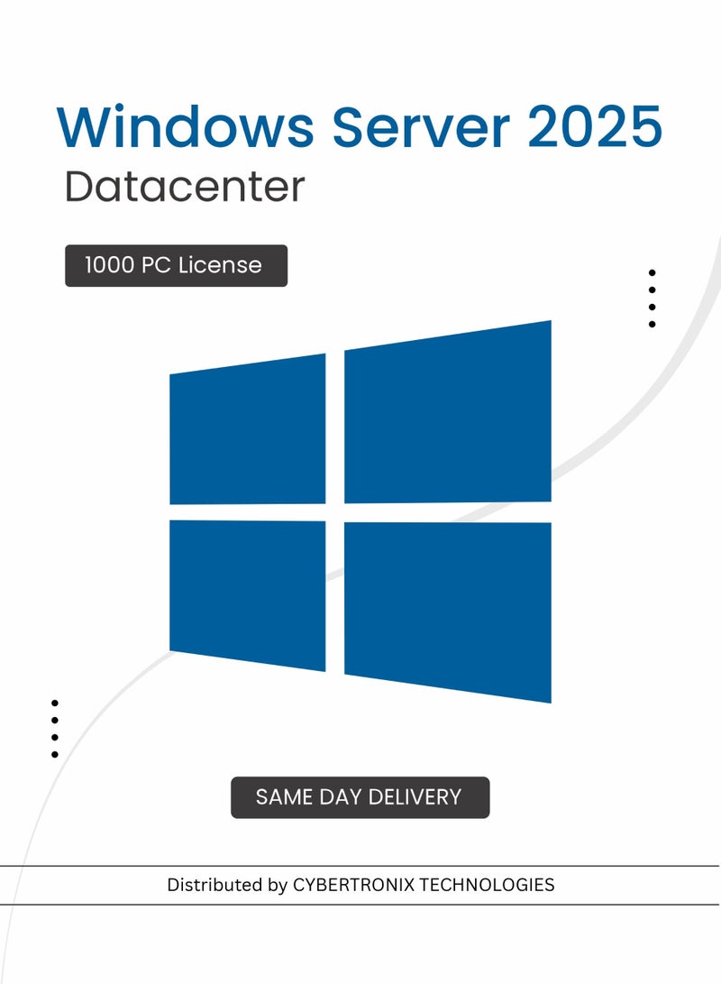 Windows Microsoft Windows Server 2025 Datacenter | 1000 PC License | Digital License | SAME DAY DELIVERY