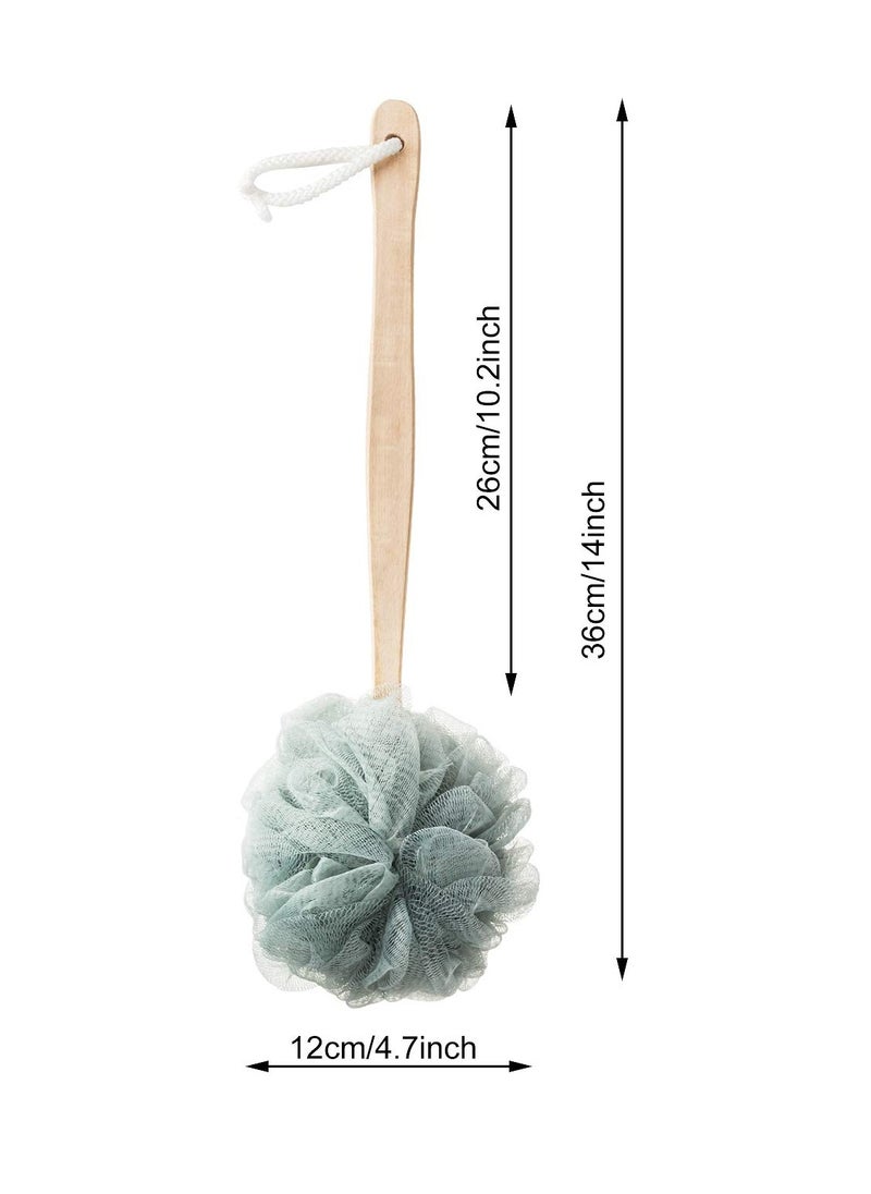 SWSTINLING - 4 Pack Large Bath Puff Loofah Sponge With Long Handle Shower Loofah, Bath Body Back Brush, Spa Brush for Women and Men(4 Color) - Image 1