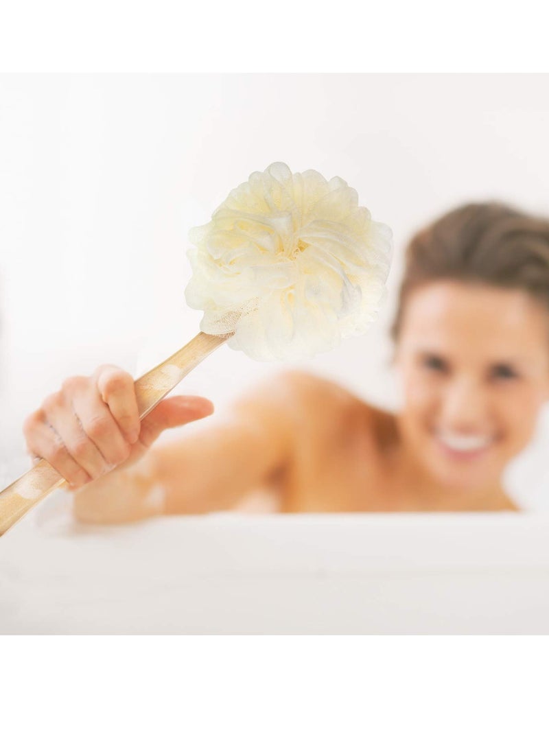 SWSTINLING - 4 Pack Large Bath Puff Loofah Sponge With Long Handle Shower Loofah, Bath Body Back Brush, Spa Brush for Women and Men(4 Color) - Image 1