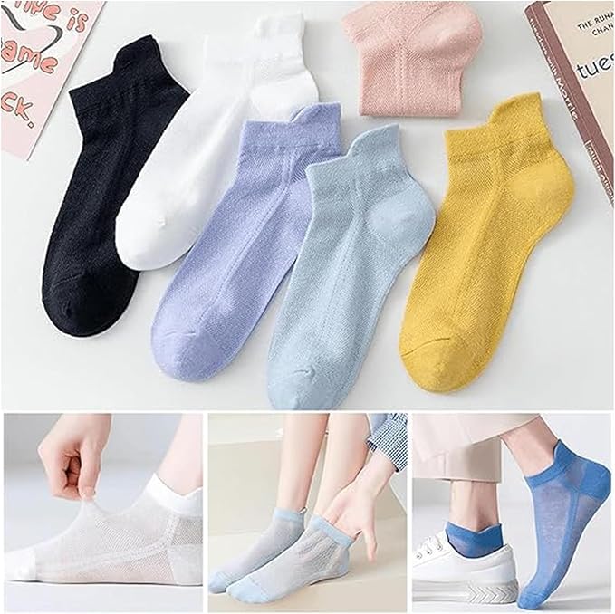REIL RAID Pack of 6 Multicolour Unisex Ankle length Socks Stockings Thin Breathable Mesh No-Show Ankle Socks, Made With Durable & Breathable Cotton, Free Size,Soft, Daily Use - Image 4