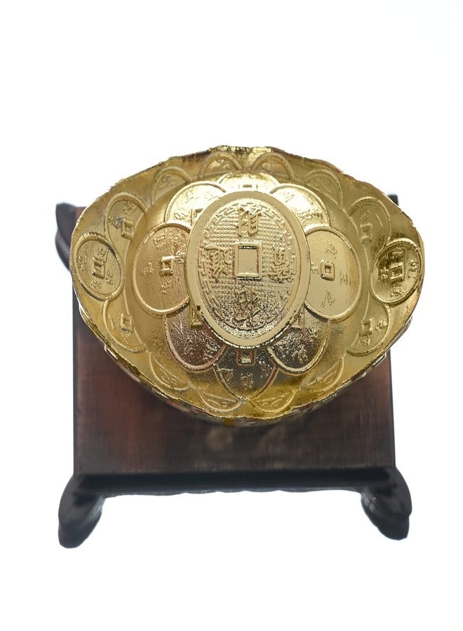 Tej Gifts Golden Prosperity Chinese Sycee - Traditional Feng Shui Gold Ingot (Yuan Bao) for Wealth, Success & Good Luck - Decorative Wealth Symbol for Home, Office & Cashier Desk - Small Gold Ornament - Image 2